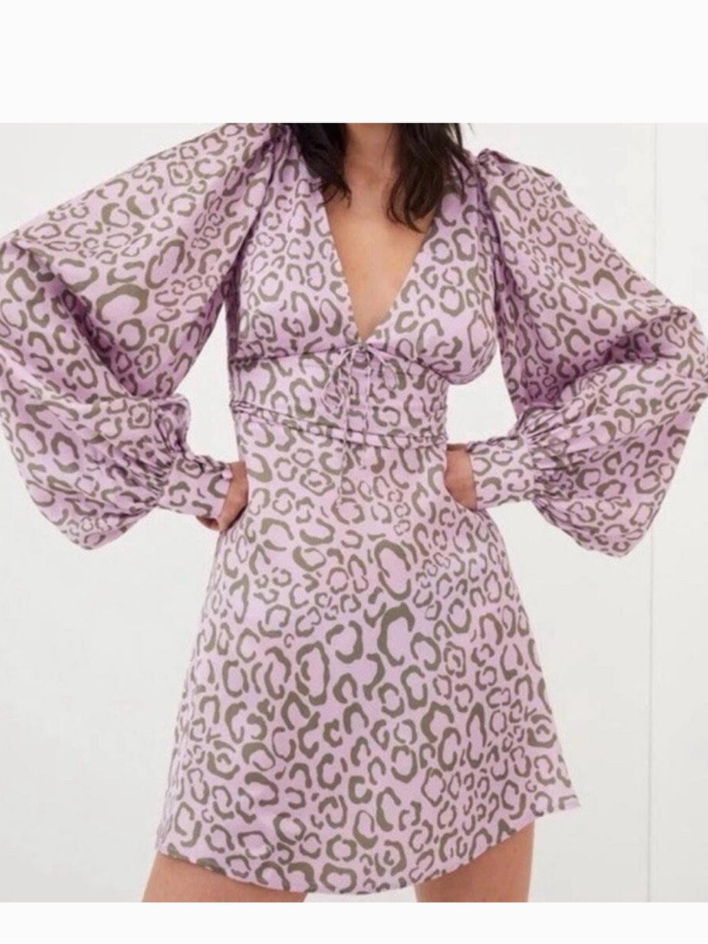 For Love And Lemons Lavender Leopard Print Mini Dress